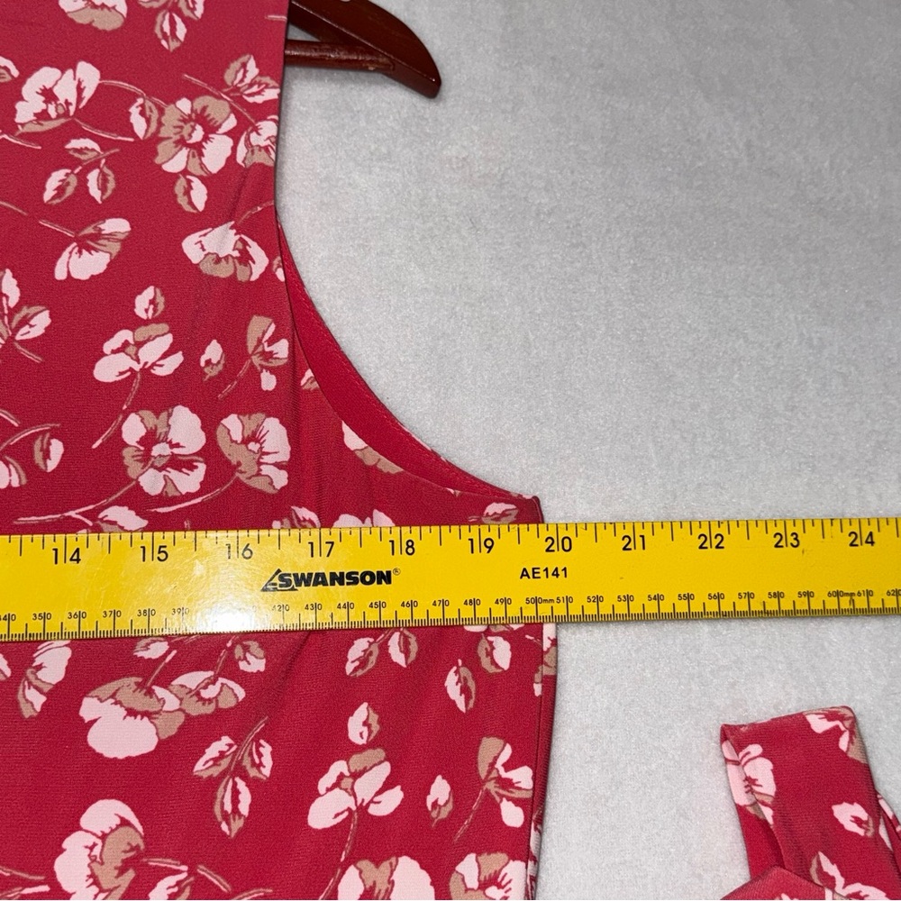 Lauren Ralph Lauren Sleeveless Pink Floral Tie-Waist Maxi Dress Size 16 - Picture 13 of 15